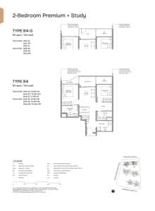 Pinery Residences 2 Bedroom Premium + Study Type B4